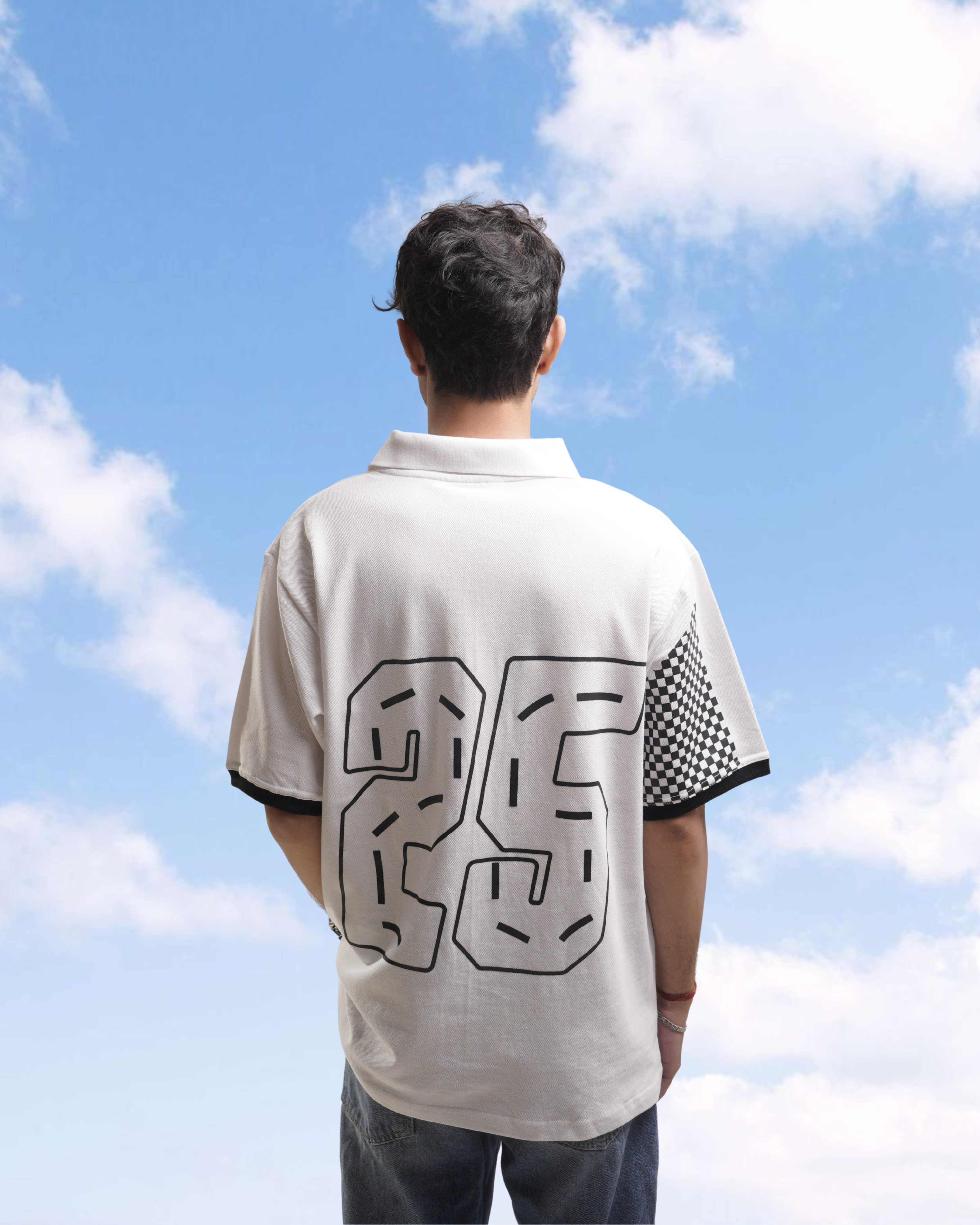 ⁠CALM WHITE RACING POLO