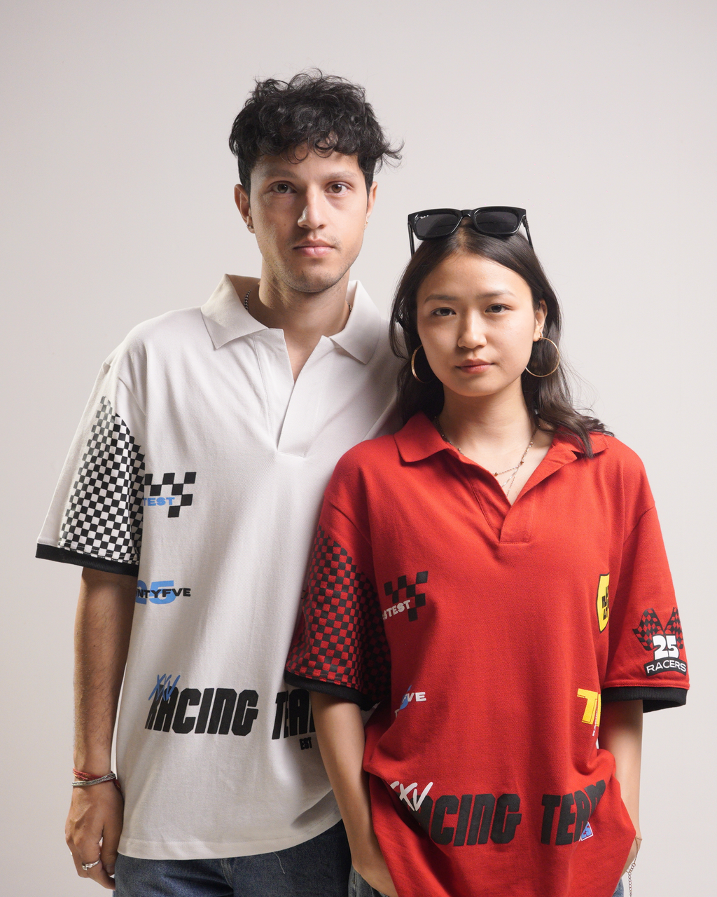 ⁠CALM WHITE RACING POLO