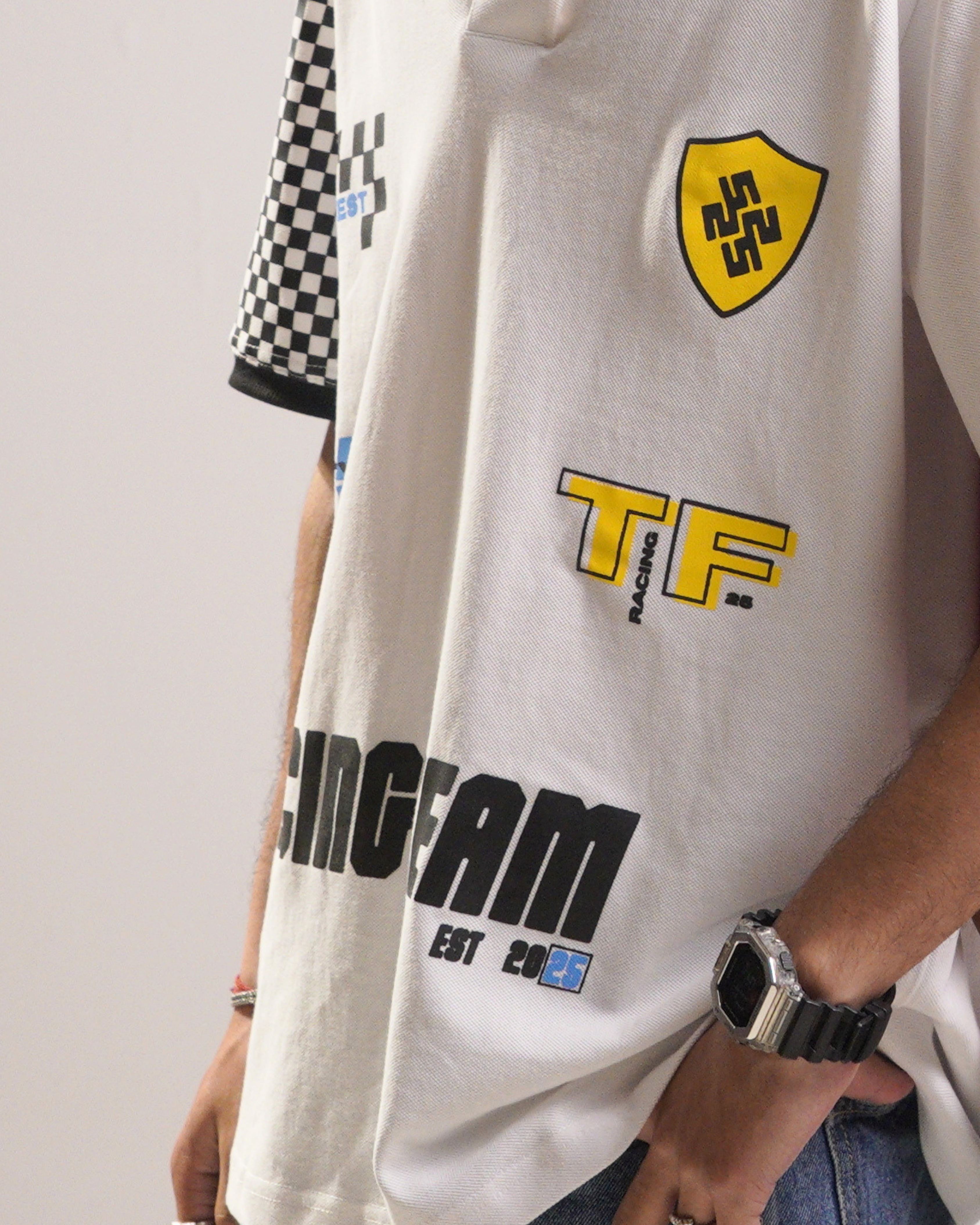 ⁠CALM WHITE RACING POLO