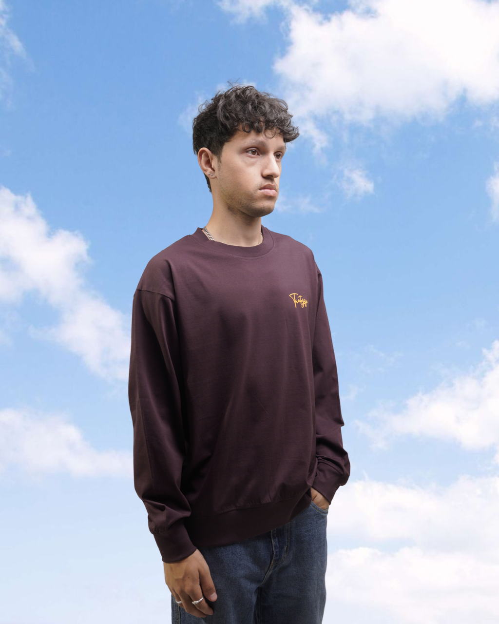 Wine Mercerised Sweatshirt